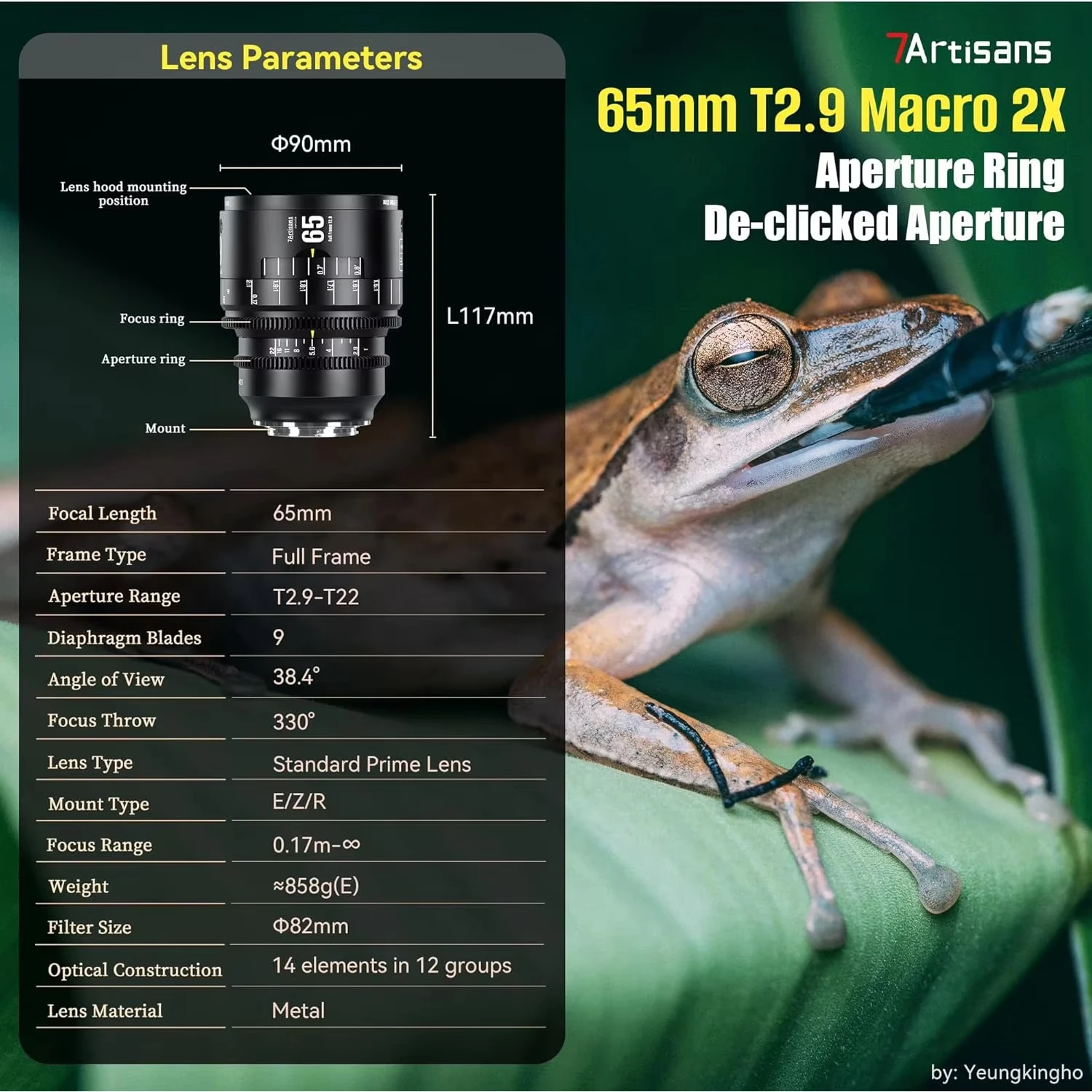 7Artisans 65mm T2.9 Full Frame Manual Focus Standard Prime Cine Lens for Macro Photography with Sony E Canan RF Nikon Z-mount