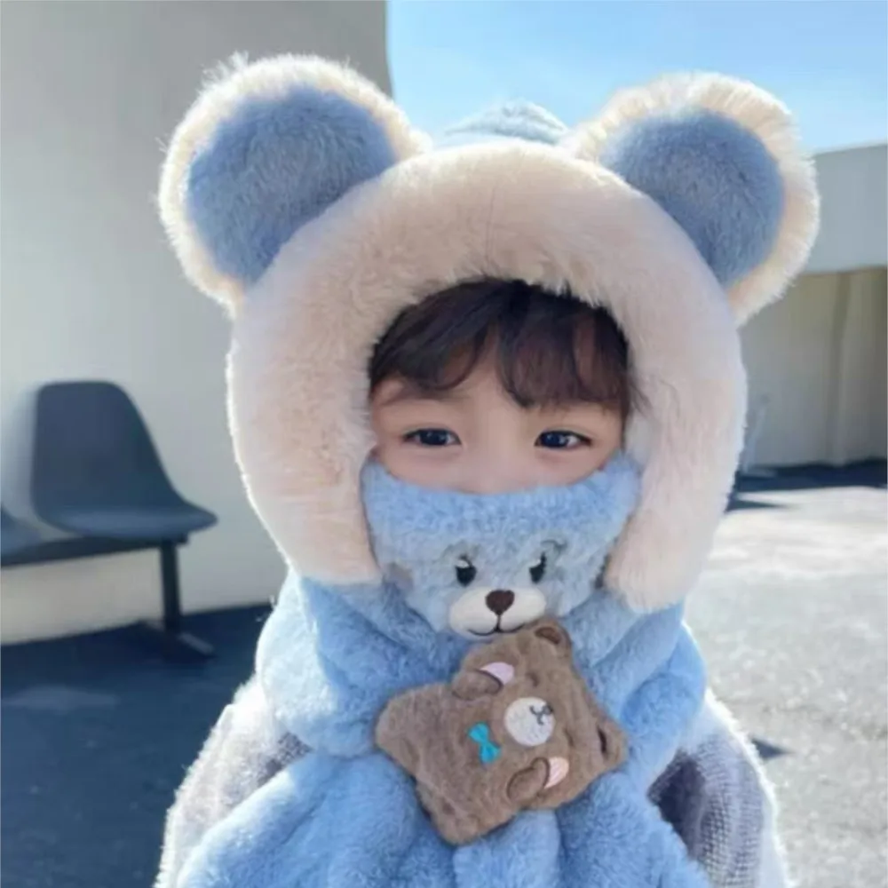 

Модный головной убор Hugger Toque Hat с черепом, детская шапка с напуском, зимний шарф для мальчиков и девочек, бархатная ветрозащитная маска, съемная 5M831