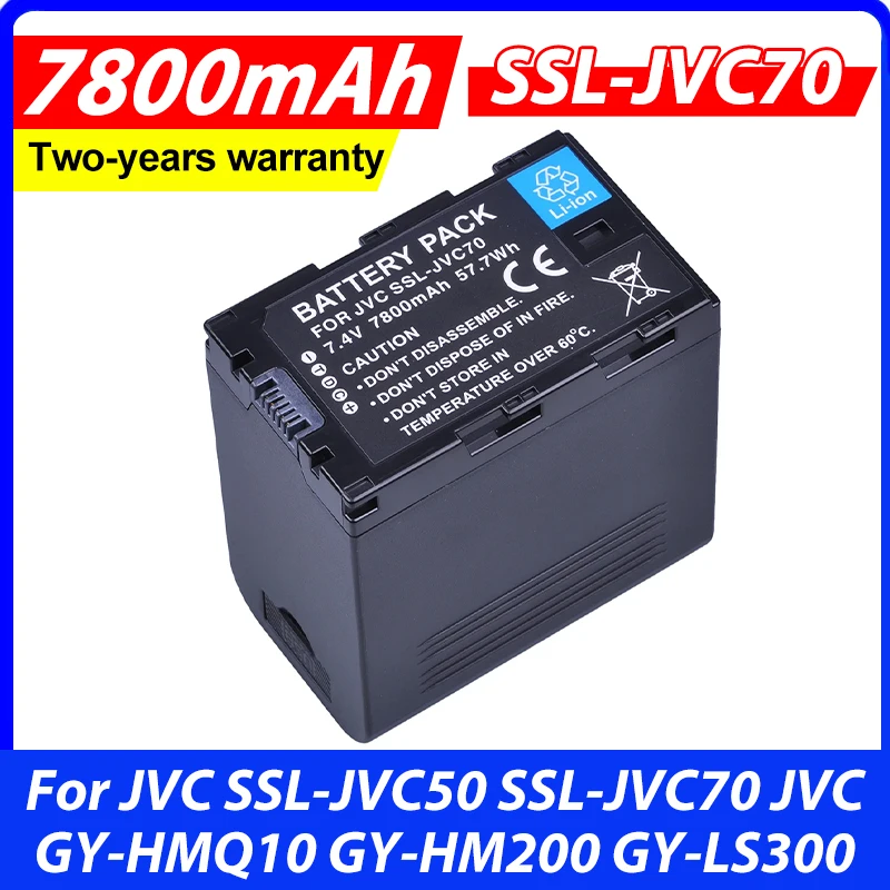 1Pcs 7800mAh SSL-JVC70 JVC70 Camcorder Batteries with USB Output For JVC SSL-JVC50 SSL-JVC70 JVC GY-HMQ10 GY-HM200 GY-LS300