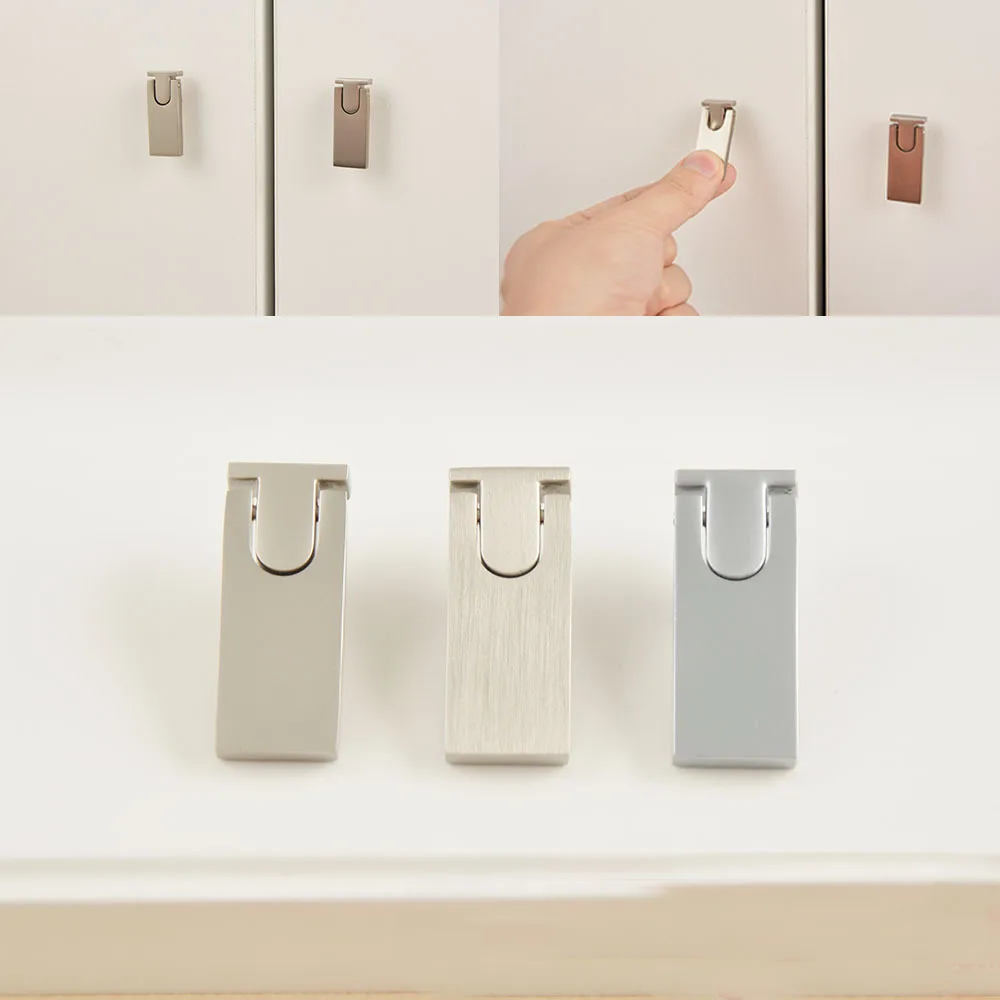 Zinc Alloy Single Hole Concealed Cabinet Handle Modern Minimalist Flush Mount for Drawers and Wardrobes 3.7x1.4x1.2cm