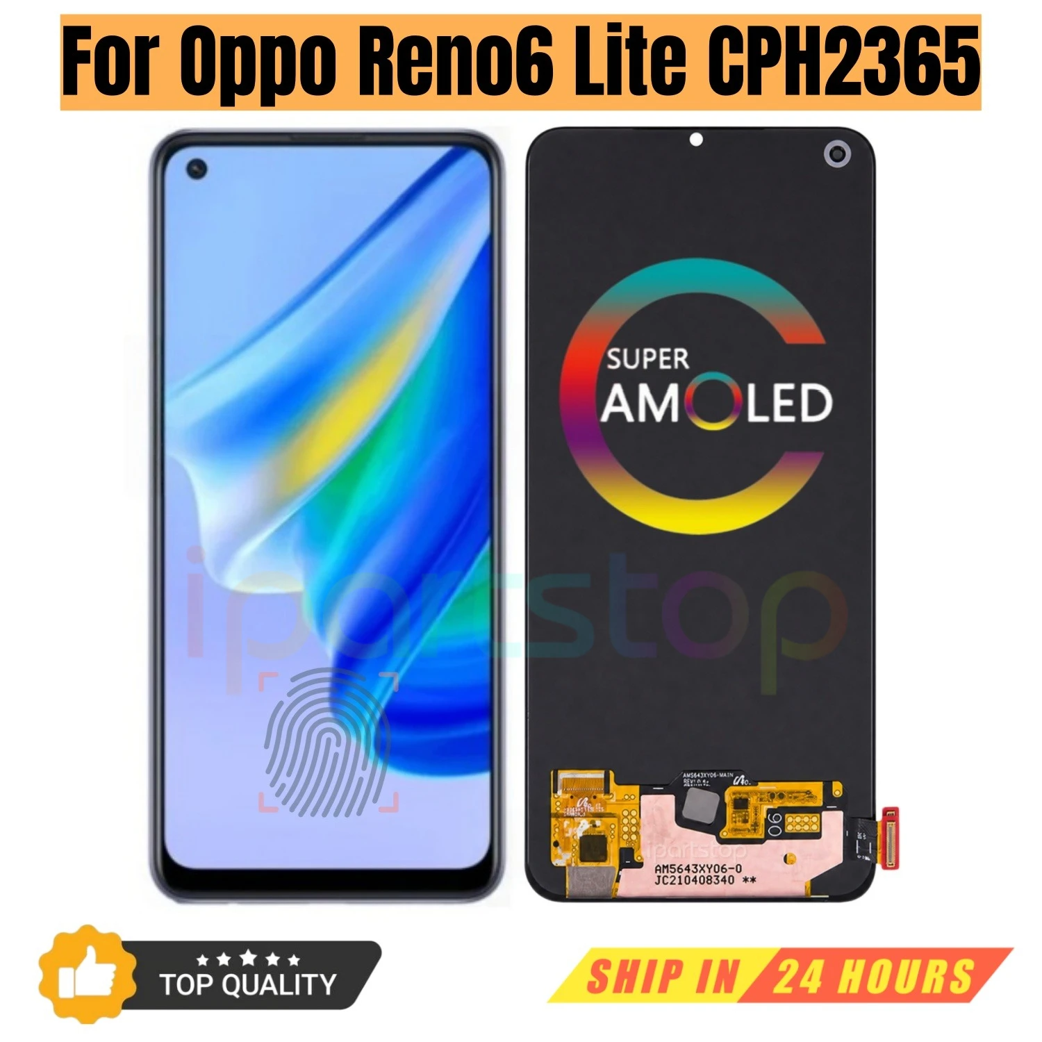 iparts-replacement-new-display-for-oppo-reno6-lite-cph2365-amoled-touch-screen-digitizer-with-frame-assembly-oem-all-functions