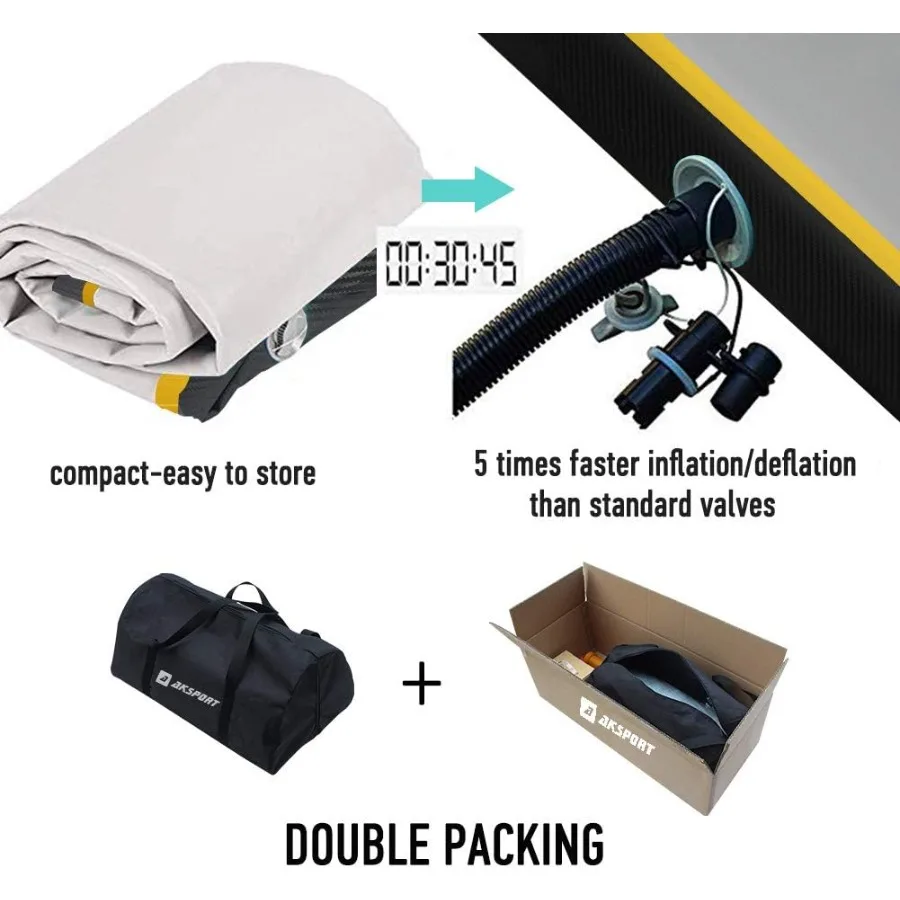 แผ่นรองออกกำลังกายแบบเป่าลม พร้อมปั๊มลม สำหรับใช้ในบ้าน ฝึกซ้อมยิมนาสติก เชียร์ลีดเดอร์