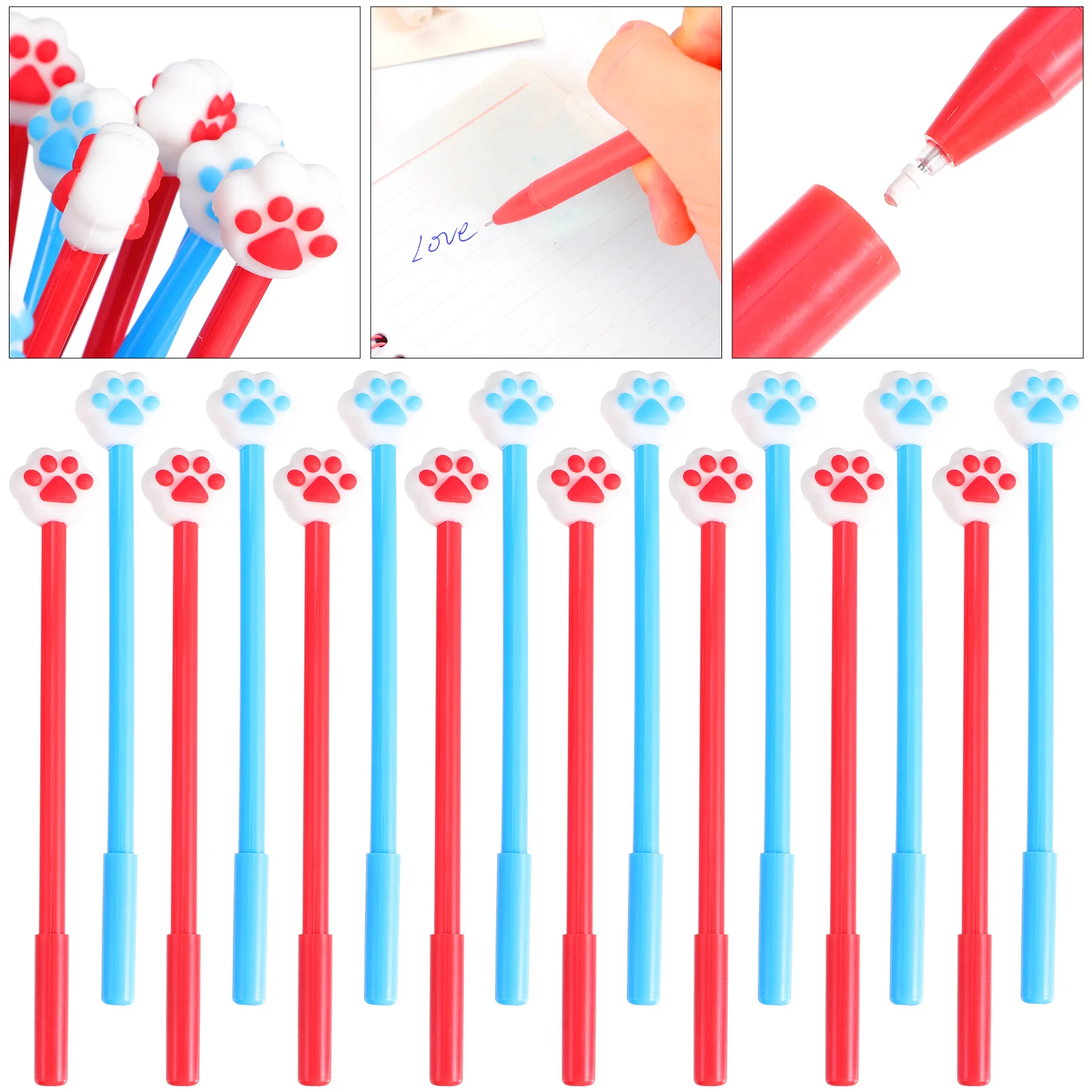 

16Pcs Cat Paw Gel Pen Lovely Writing Gel Pens for Students School Kids Art Drawing Signature Office Use Random Color Fast Dry