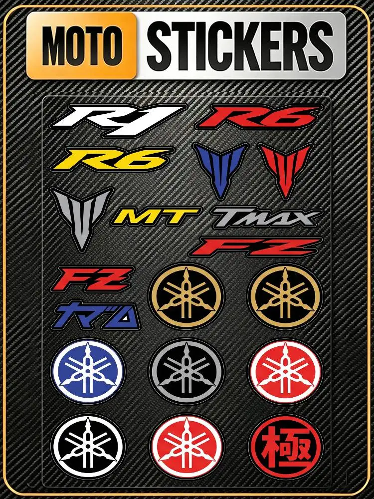 For Yamaha Multi Scene Waterproof Reflective Scratch Cover Stickers Fit Auto Motorcycle Helmet Refrigerator