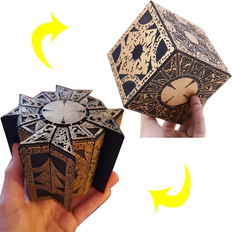 1: 1 Hellraiser Cube Puzzle Box Removable Lament Horror Film Series Puzzle Box Cube Full Function Needle Props Model Ornaments