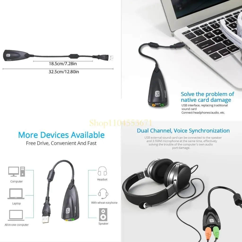 

Best Seller Practical USB External Sound Card Quality USB External Sound Card 20cm Cable