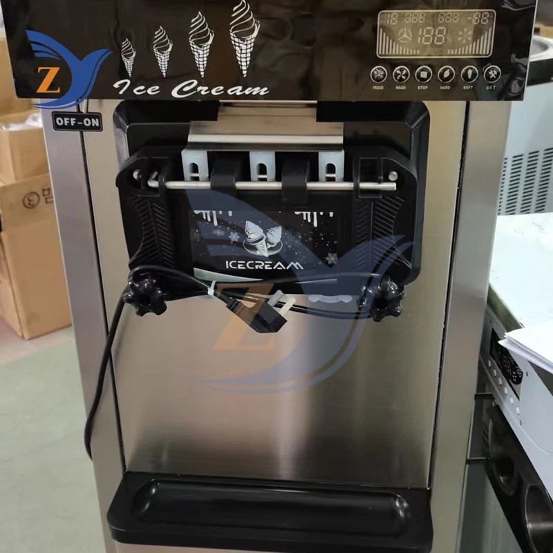 Maszyna do robienia lodów ZY-618DBA Stal nierdzewna 1800W Pionowy mały automatyczny domowy komercyjny podwójny cylinder magazynowy