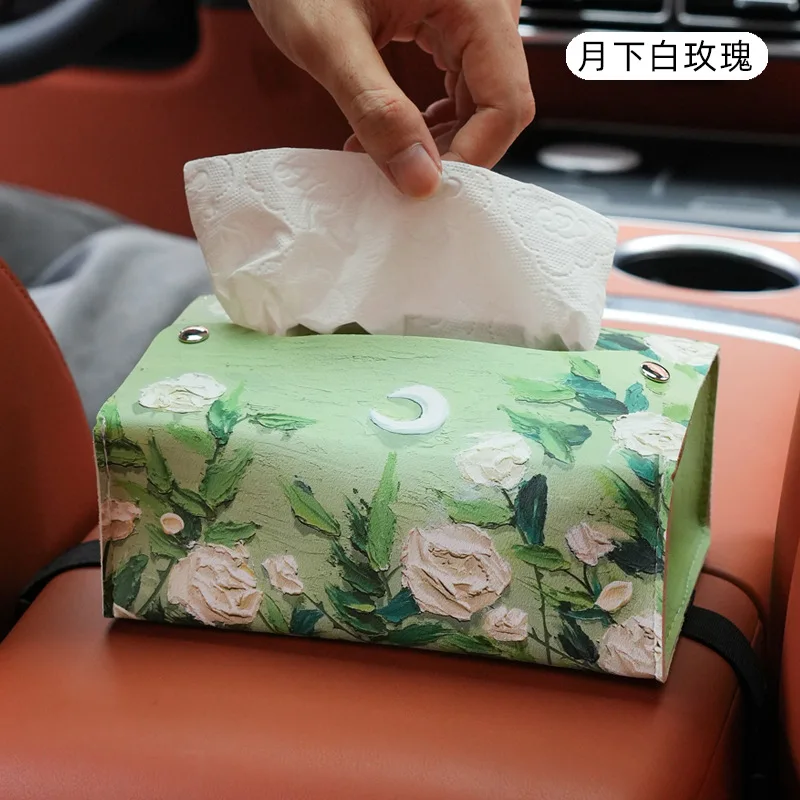 Luxury Tissue Box PU Leather Napkin Case Tissue Paper Holder Desktop Home Decoration Creative Paper Towel Cover Kleenex Box