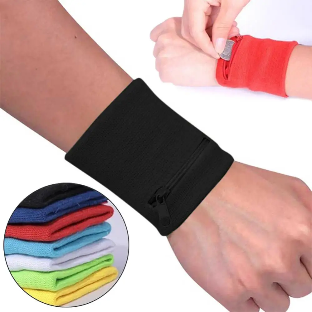 Zipper Wrist Purse Bag Running Bike Safe Sports Bag Running Gym Bike Wallet Storage Wrist Support Wristband Coin Purse Wrist Bag