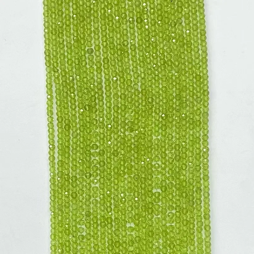 

Natural Peridot Crystal Faceted Beads 38cm | Green Olivine Loose Beads DIY Bracelet Necklace Women Fashion Gemstone Jewelry
