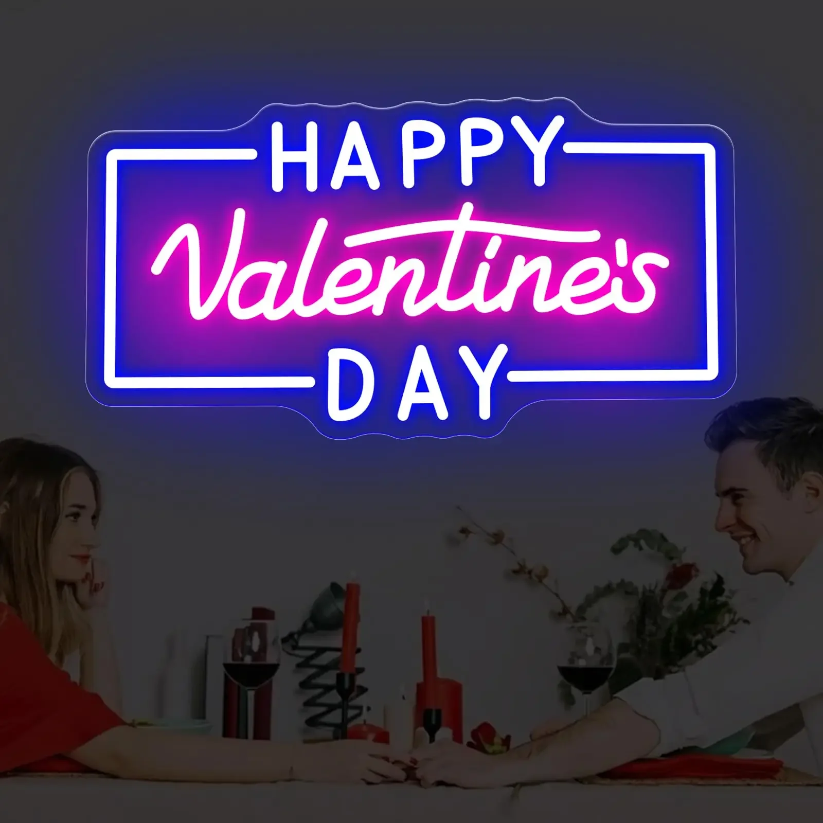 Happy Valentine's Day Neon Sign, Proposal LED Light, Valentines Day Gift, Romantic Home Wall Decor Room Decoration
