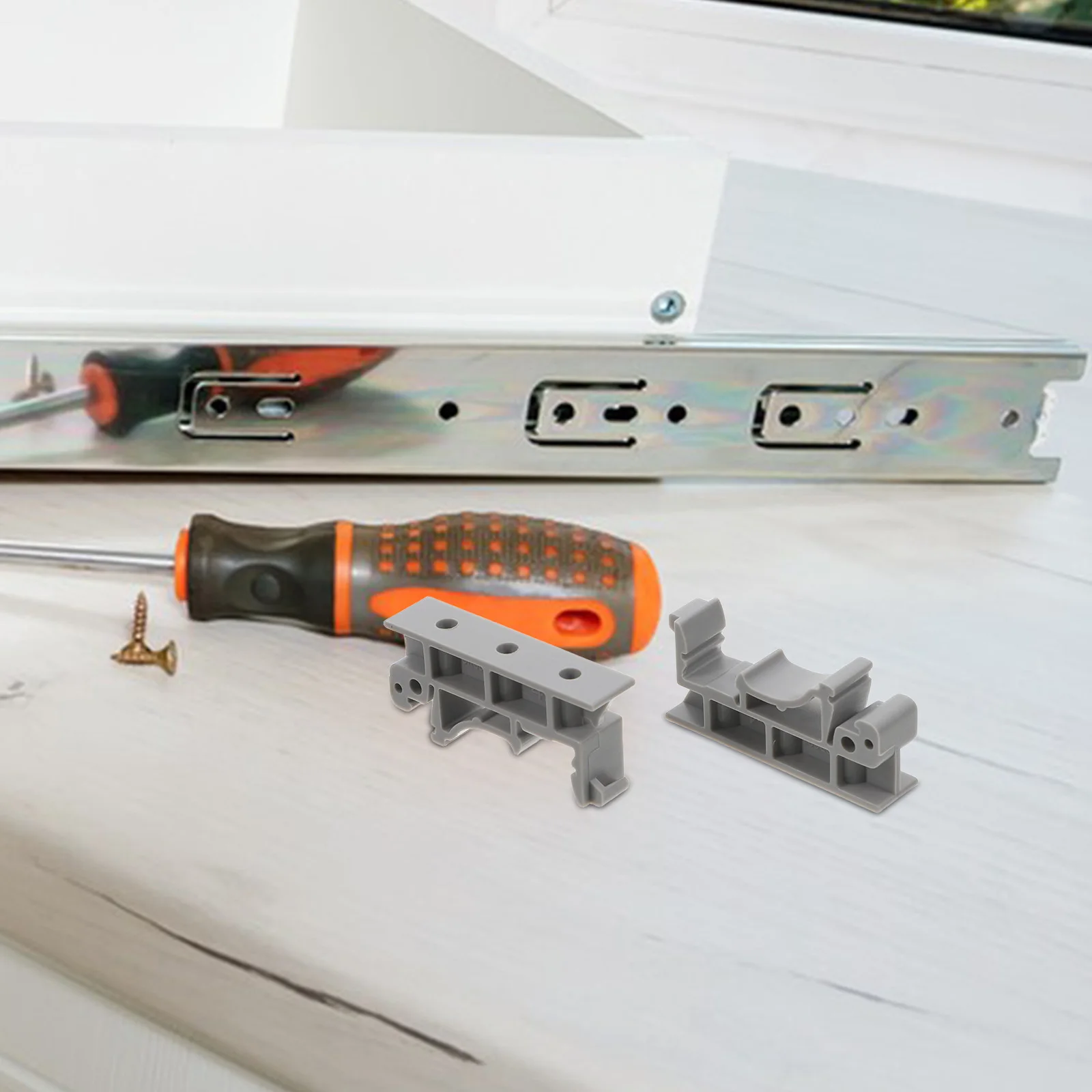 

20Pcs Guide Mounting Clips Rail Bracket Stable Support Versatile Applications No Tools Required Long Lasting Rail Bracket