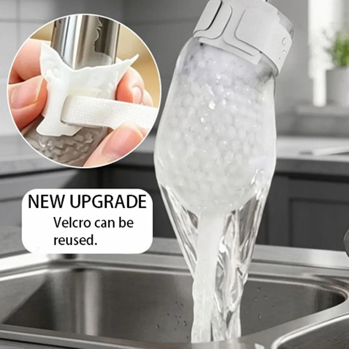Sink Faucet Filter Bag Universal Faucet Filter Anti-splash Thickened Faucet Filter With Velcro Tap Water Filter Bag view 6
