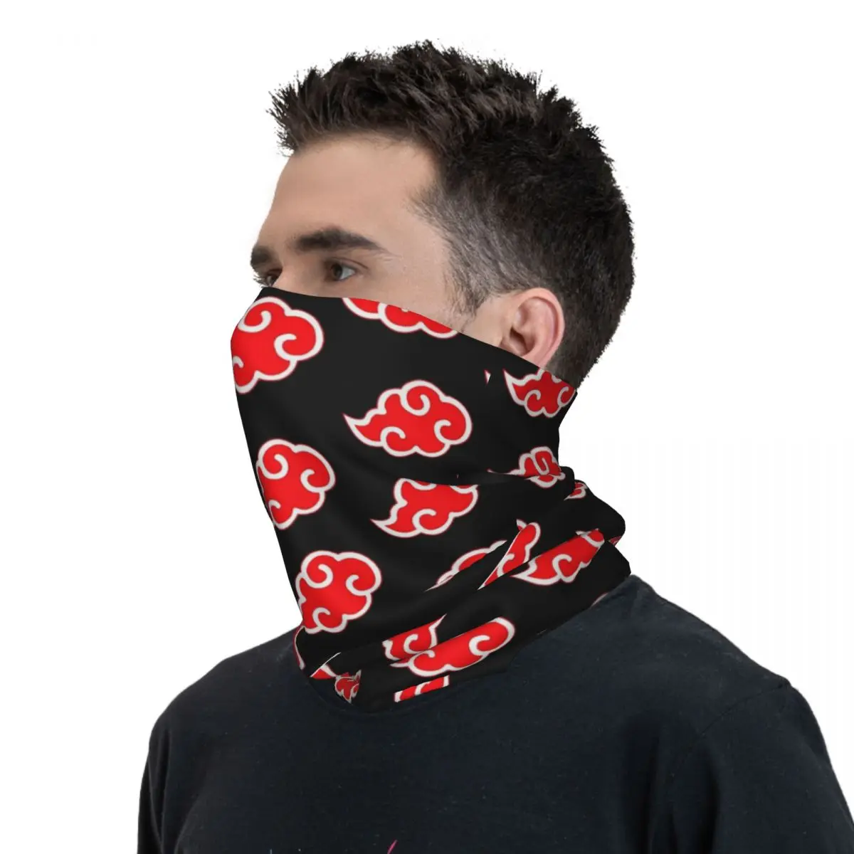 Akatsuki Neji-Bandana con estampado de nubes azules para hombre y mujer, máscara para el cuello, diadema para montar, todas las estaciones, Anime japonés