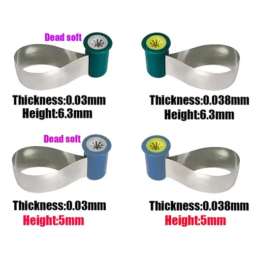 Imagen 2 del producto 50 bandas de matriz Dental, matriz de acero contorneada de doble cara, bandas de matriz en forma anatómica, tipo perilla, Material de odontología de matriz