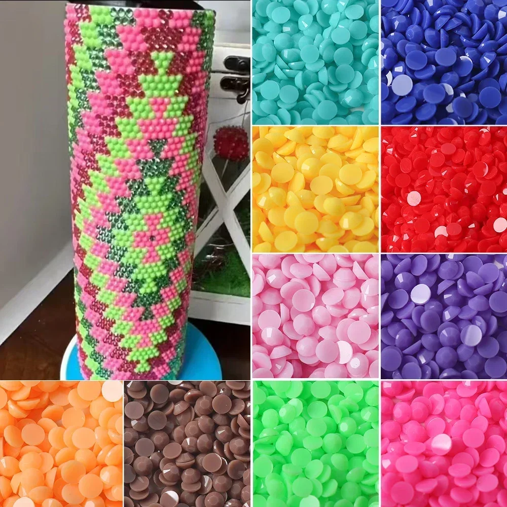 3 4 5mm Candy Color Resin Non-Hot Fix Rhinestones For DIY Cups Clothing Shoes Decorative Flatback Rhinestones Accessories