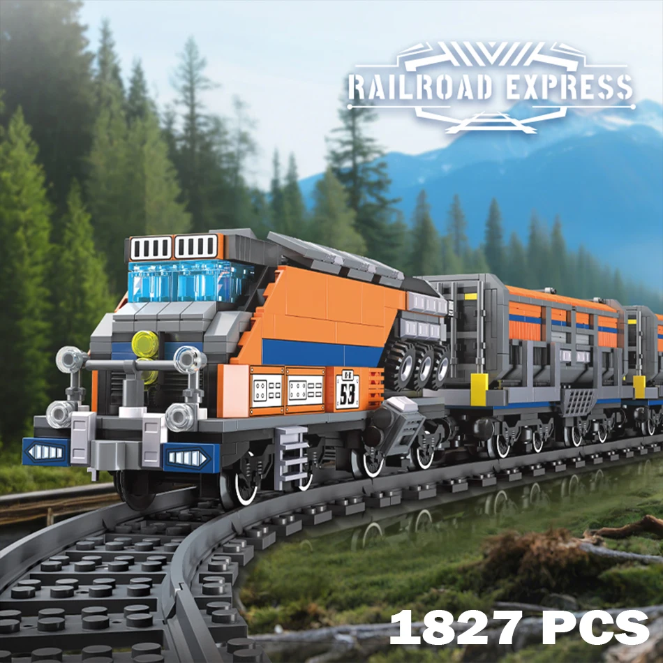 

Building block small train carriage can be spliced and separated, including track children's puzzle toy assembly model
