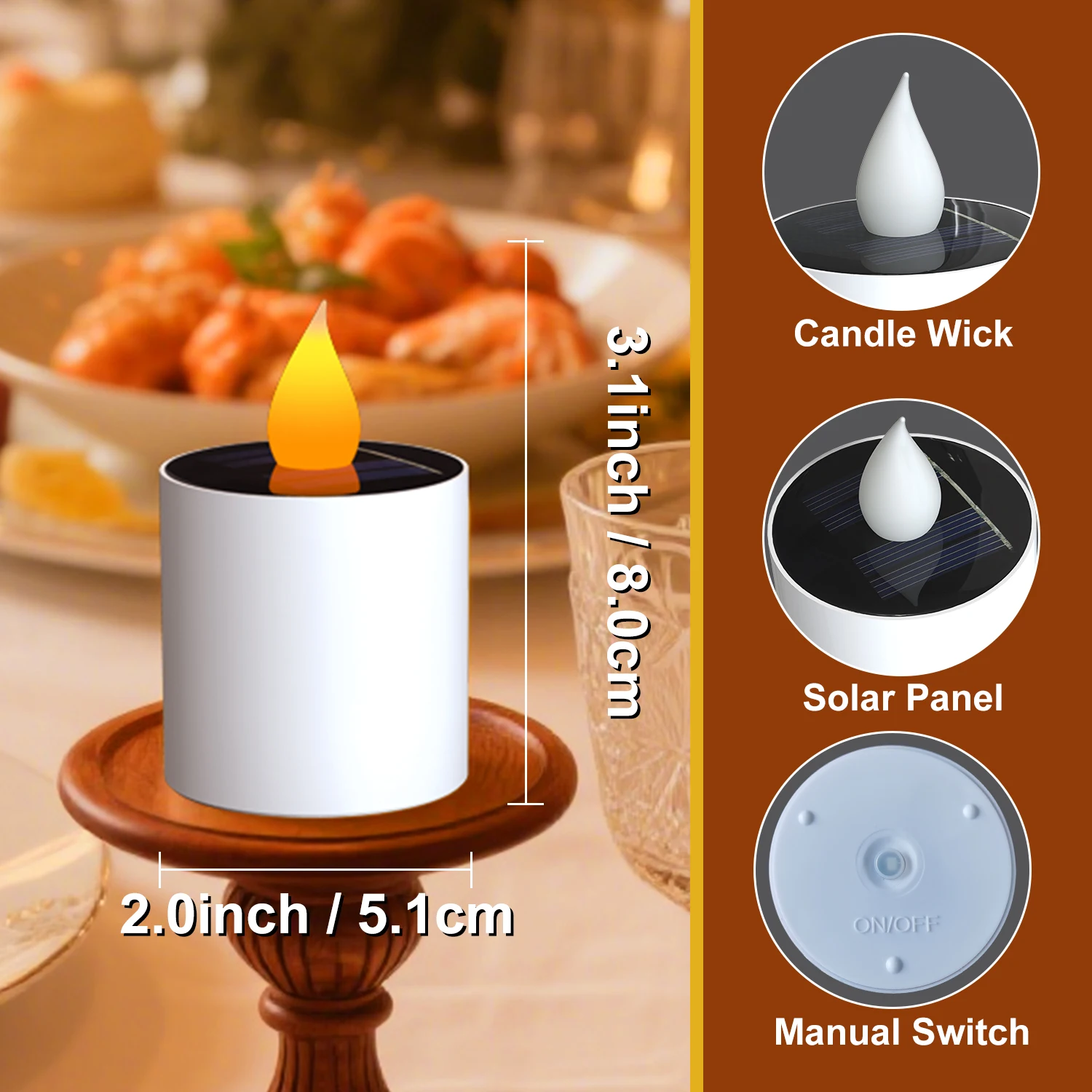 

Модернизированная солнечная панель и солнечные свечи с длительным рабочим временем, День святого Валентина, Рождественский сад, свадебное украшение сцены, свеча