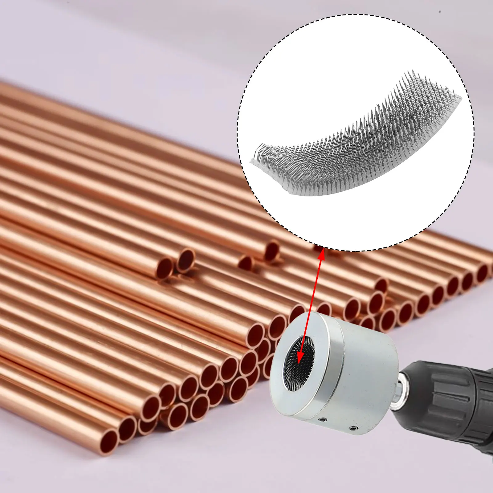15/22mm Electric Drill Pipe Cleaner Copper Pipe Cleaner For Drill Plumbing Tools Deburr 3/4-inch OD Metal Pipes Clean Brush Tool