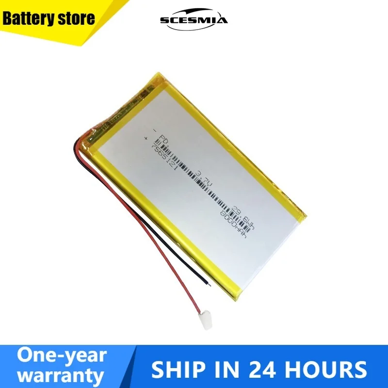 10 PCS3.7V,8000mAh,7565121 Polymer Lithium Ion / Li-ion Battery for TOY,POWER BANK,GPS,mp3,mp4 Accessories