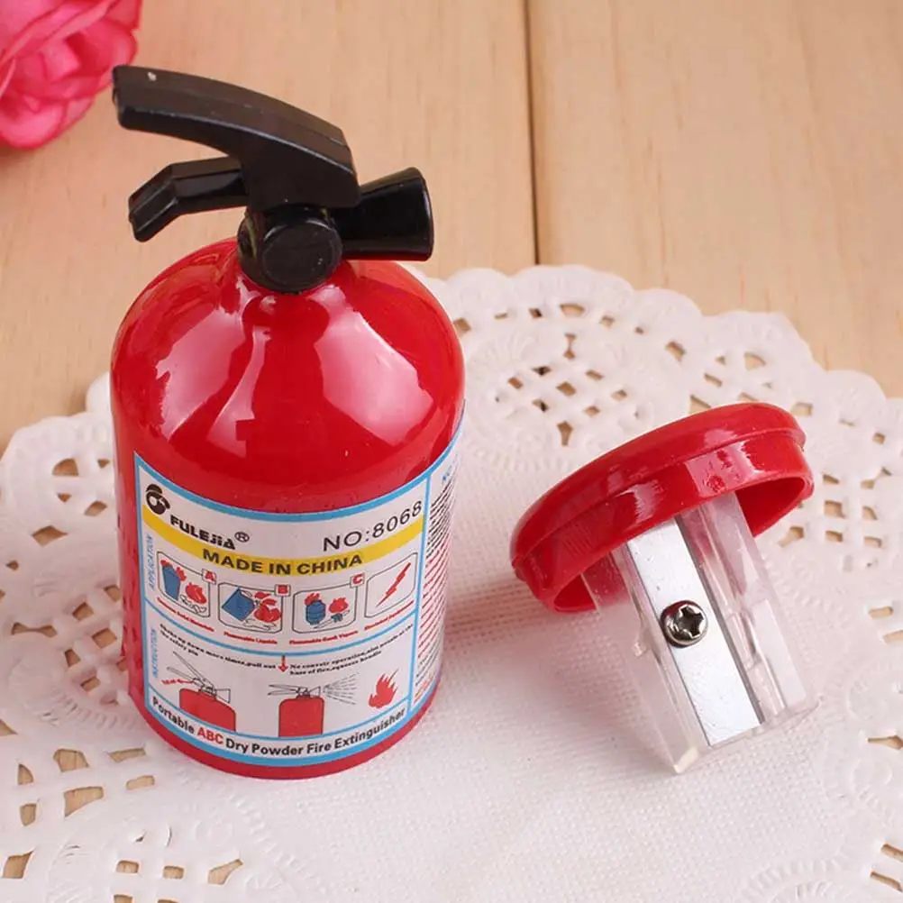 10 Pcs Creative Fire Extinguisher Novel Pencil Sharpener Cutter Kids Student Prize Stationery School Office Supply Gift Freebie