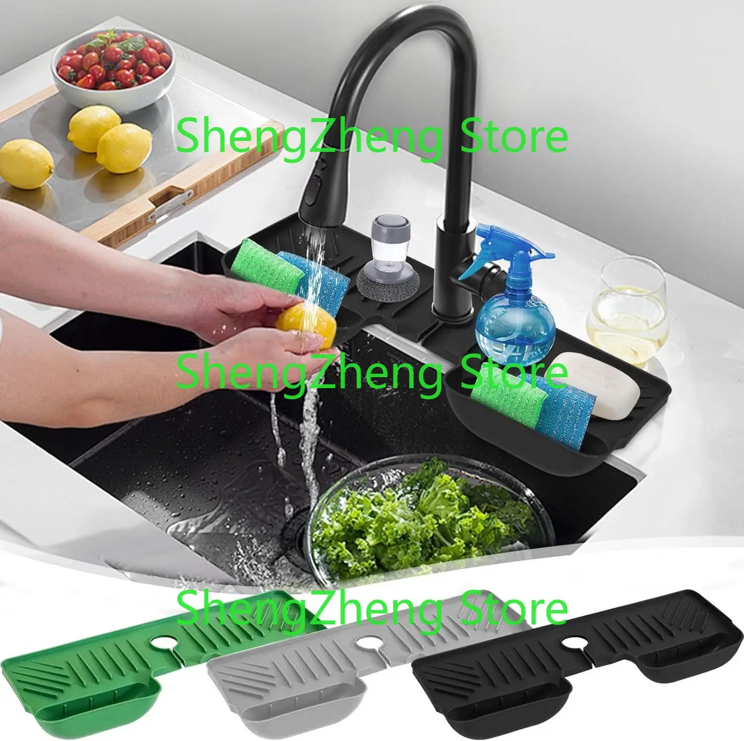 

1 шт., бытовой кухонный дренажный коврик для умывальника, кран, многофункциональный дренажный коврик для раковины, столешница, перегородка для воды