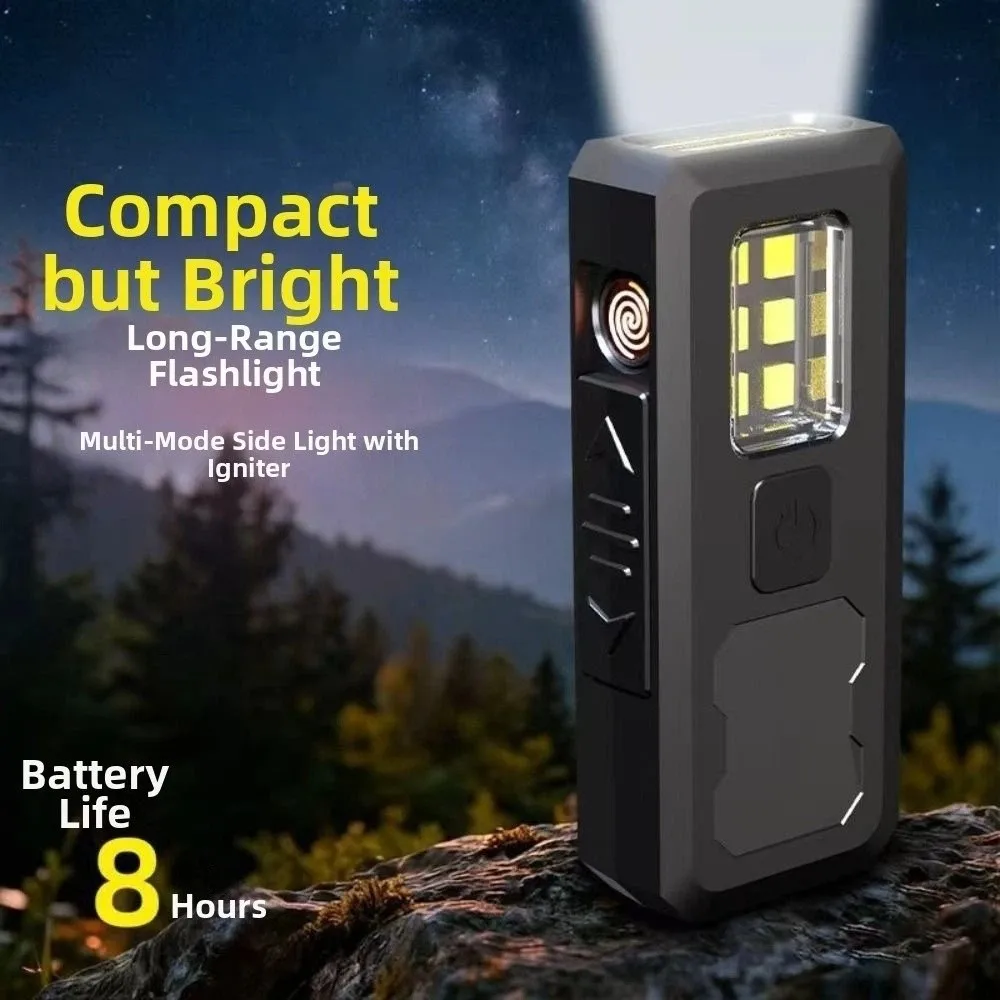 Magnetic Base LED Inspection Light Portable Waterproof Rechargeable Flashlight TYPE-C Charging Clip-on Work Torch Campers