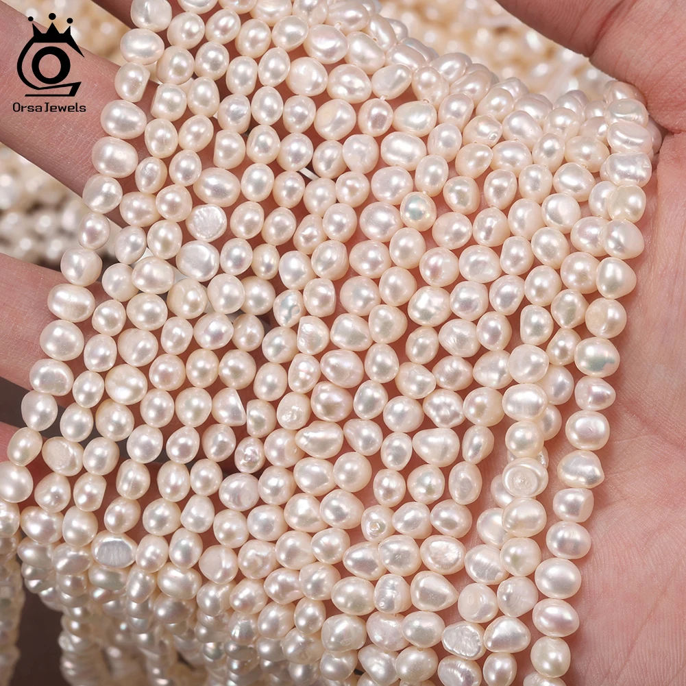 

ORSA JEWELS DIY Jewelry Making A Grade Natural Freshwater Pearl Irregularly Shaped Strand Beads for Women Bracelet Wholesale PP5