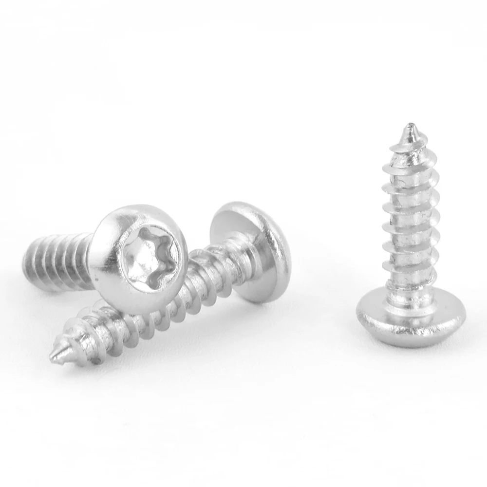 Six Lobe Drive Round Head Self Tapping Wood Screws Nickle Carbon Steel M2 M2.3 M2.6 M3 Torx Star Pan Head Screws Used for Wood