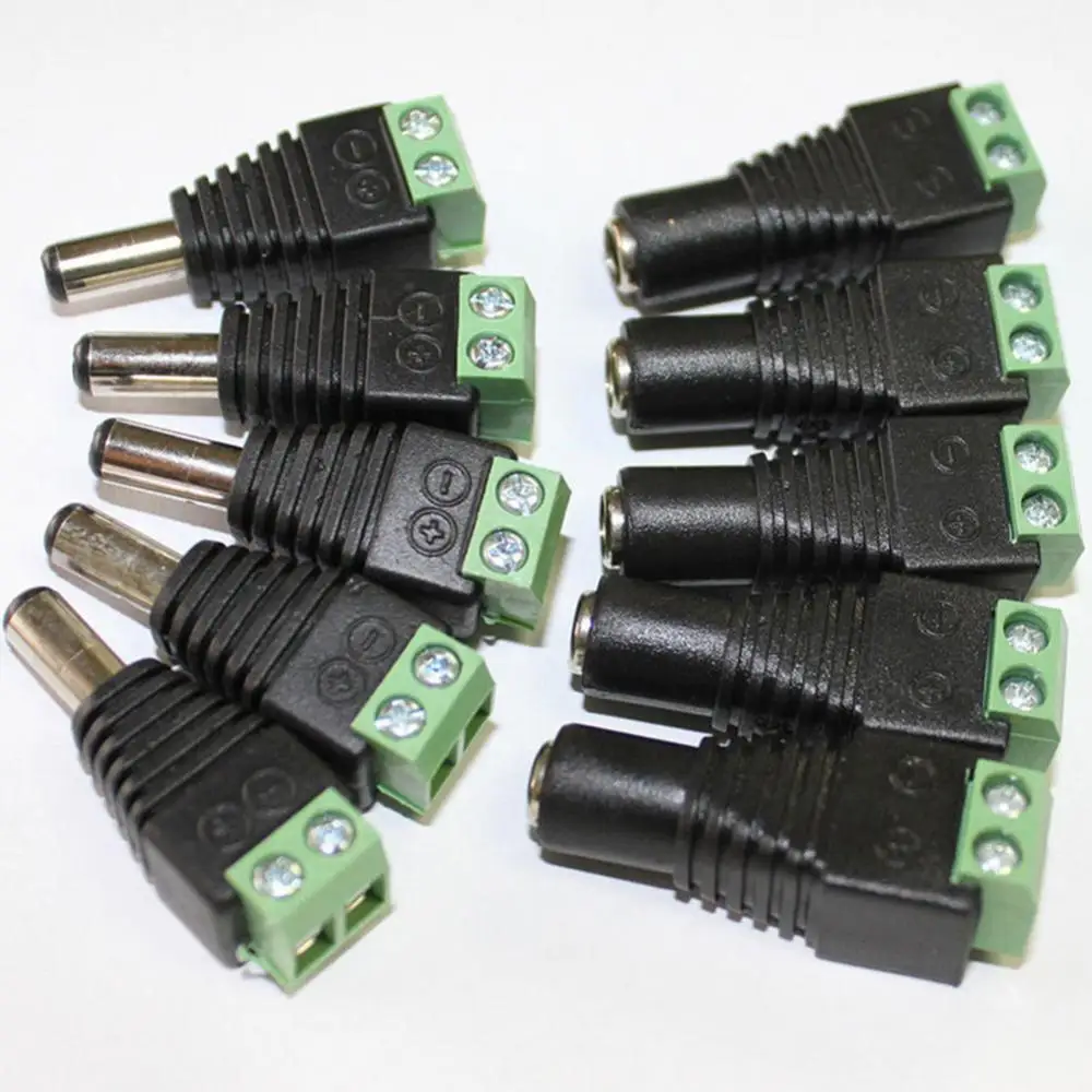 5 Pcs 12V DC Power Supply Plug Adapter Connector for 5050 3528 LED Strip Light