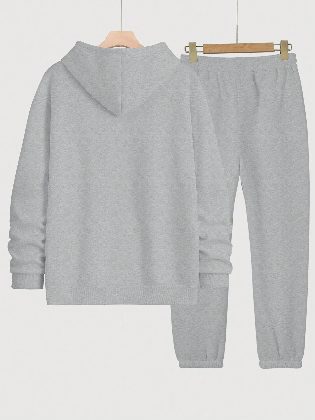 

Серый комплект из двух предметов: худи и брюки с принтом в виде букв и надписей, повседневная спортивная одежда для женщин