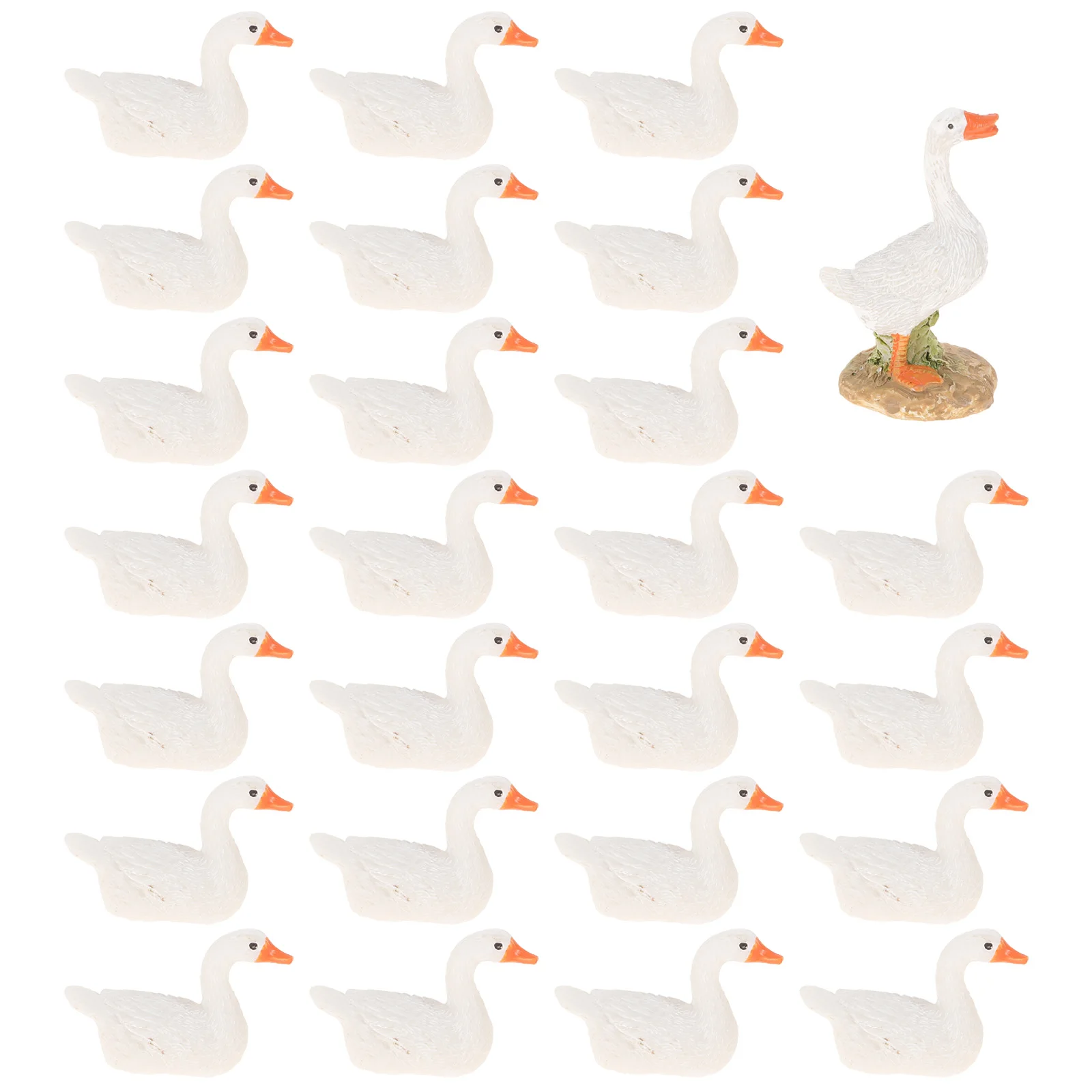 

26 Pcs Decorations Mini Resin Animal Figures Little Miniature Ornament White Figurines