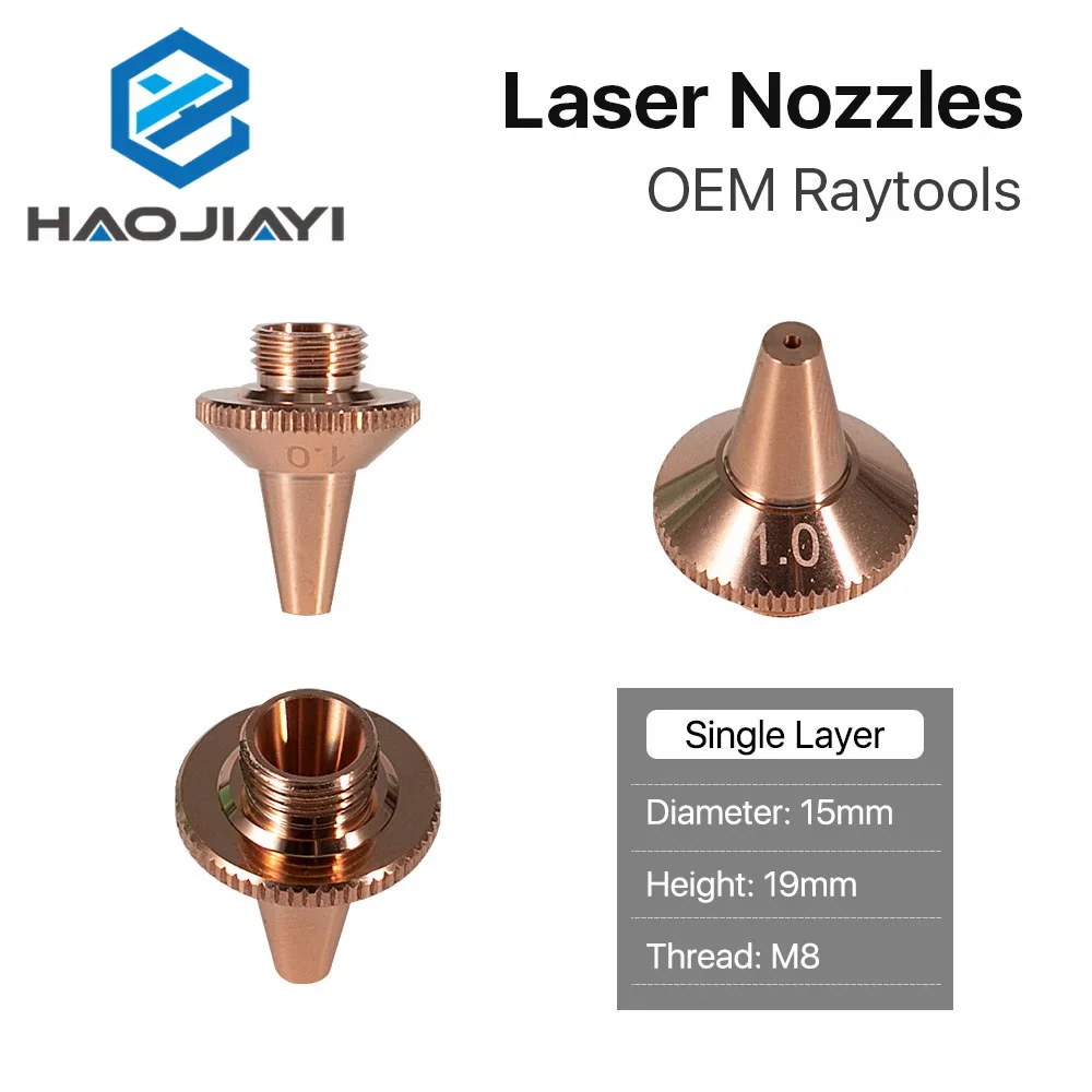 3D Laser Nozzle M8 Dia.15mm Height 19mm Raytools 3D Cutting Nozzle Single & Double Layer For Raytools 3D BT240S BM109