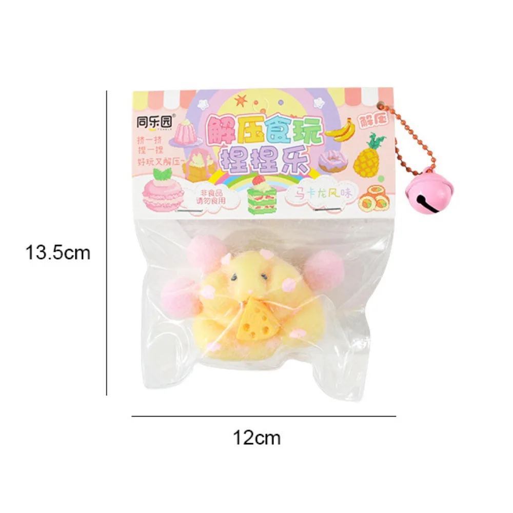 Kawaii Hamster Pinch Music Decompression Toy Simulation Soft Silicone Slow Rebound Flocking Toy Children Hamster Ornaments Gift