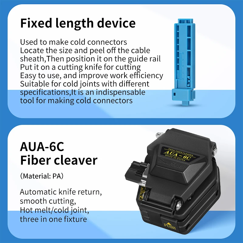19pcs/set FTTH Fiber Optic Tool Kit with Fiber Cleaver -70~+10dBm Optical Power Meter Visual Fault Locator 15mw image 4
