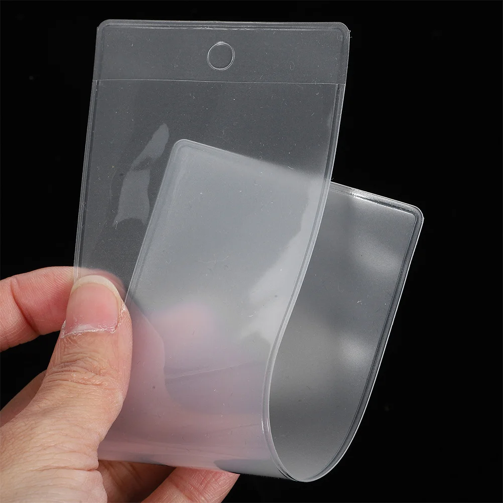 Fundas transparentes para marcapáginas de PVC, fundas de plástico transparentes, soportes protectores ligeros e impermeables para marcapáginas, tira de fotos, 5 uds.