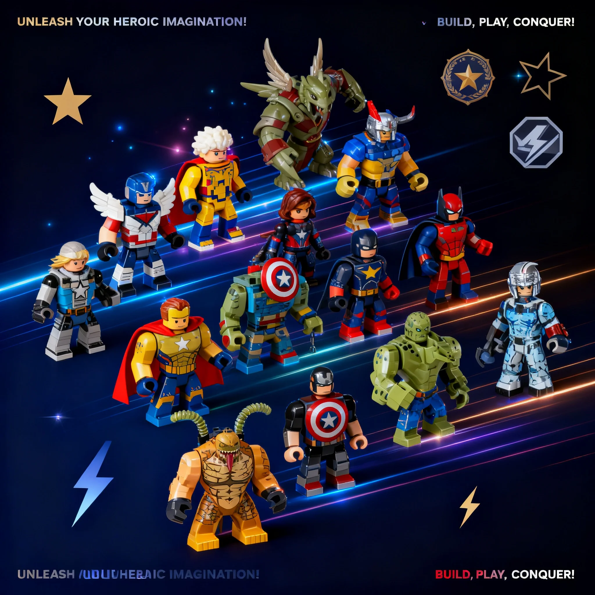 Killer Croc Bane Olog-hai Troll Orc Action Figures Puzzle Collection Model Doll Big Building Blocks Blind Box Bricks Toy Gifts