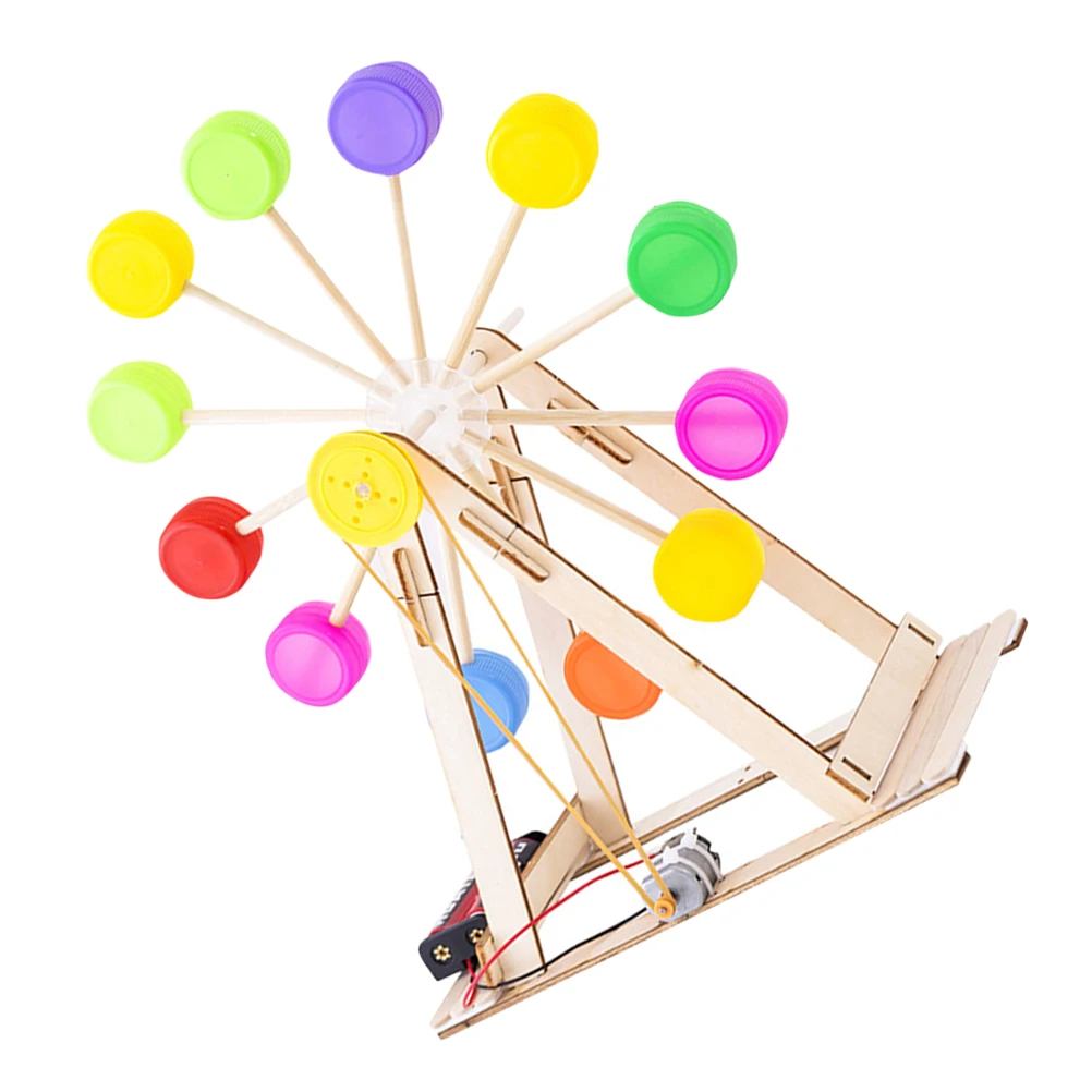 

1 set DIY Ferris Wheel Material Pack Models Kits Build Bottle Cap Plastic Child Educational Toy Set Wooden Hands Skills
