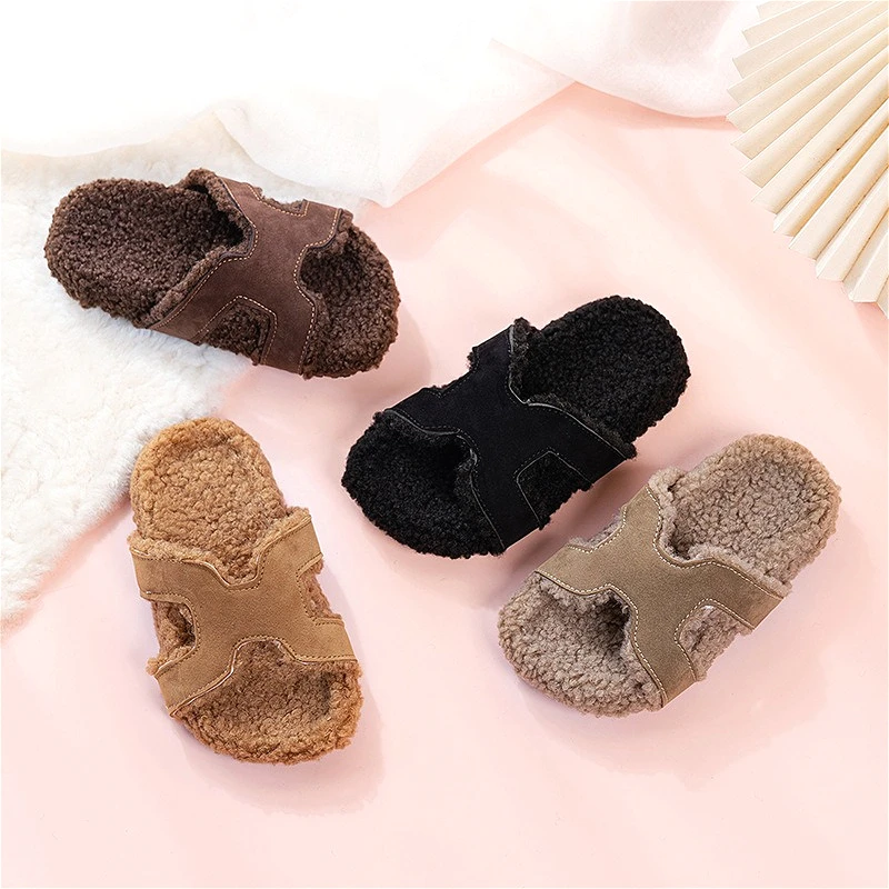 

2025 детские хлопковые тапочки, зимние теплые нескользящие домашние плюшевые милые повседневные тапочки для мальчиков и девочек, размер 26-37, роскошная детская хлопковая обувь