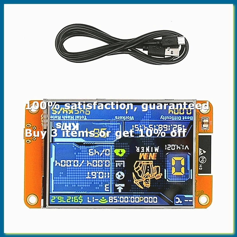 V2 964KH/S Hashrate BTC Solo Lottery Miner ESP32 2.8 Inch Smart Display Bitcoin Crypto Lottery Miner