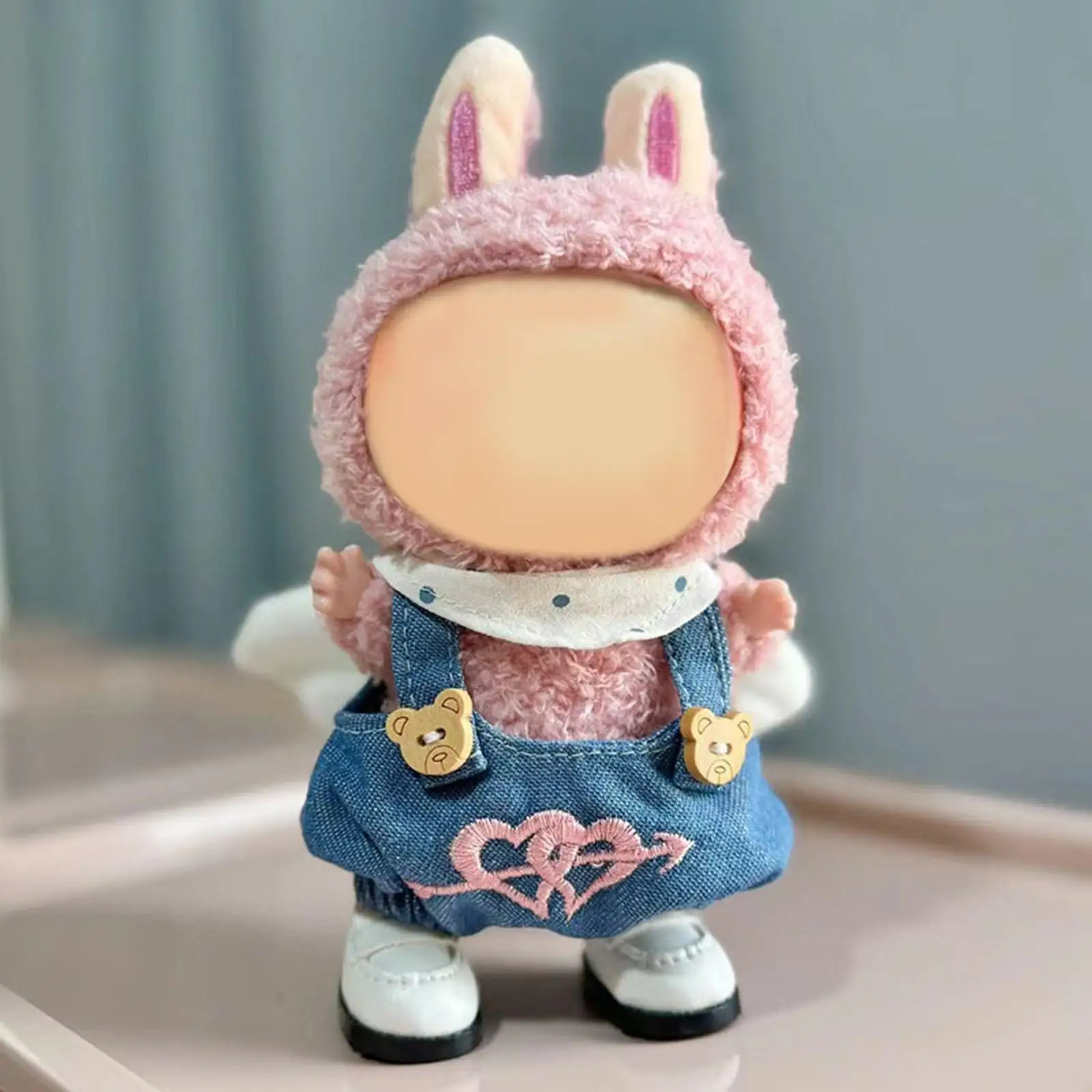 

Plush Doll Clothes Plush Doll Bib Overall Cartoon for 15cm Doll or 10 cm Cotton Doll
