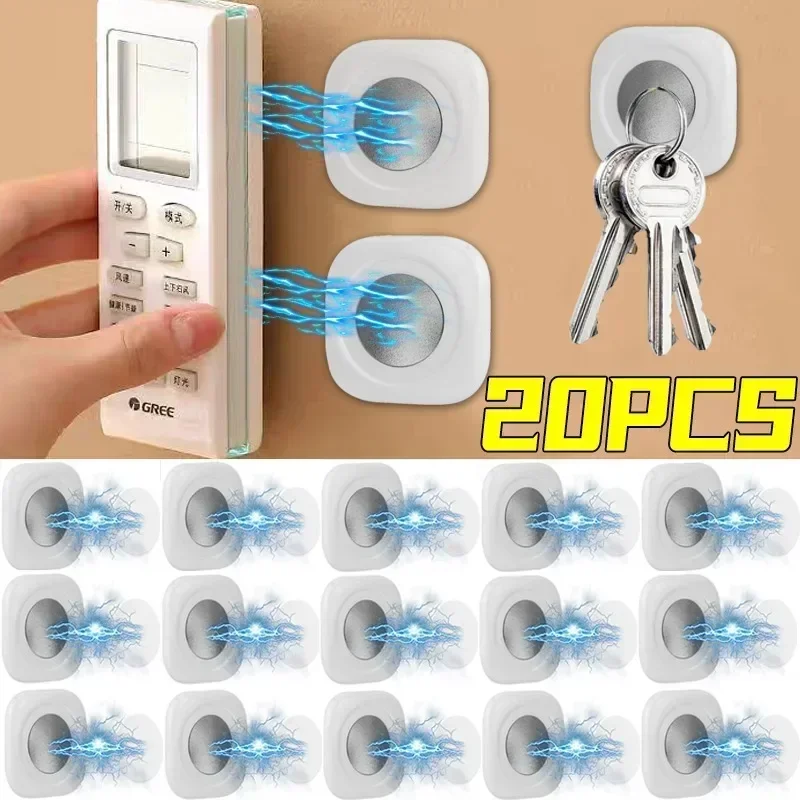 2/20PCS Strong Magnetic Hook Wall Mount รีโมทคอนโทรล Anti-Lost แม่เหล็กผู้ถือ Self Adhesive แขวน Home Storage Organizer