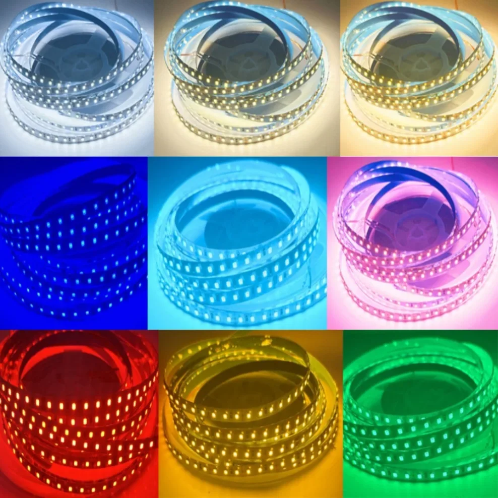 2835 LED Strip 120LEDs/m DC12V 24V Home Lamp Strip Red Ice Blue Green Yellow Pink Flexible And Cuttable Soft Lamp Bar Home Decor