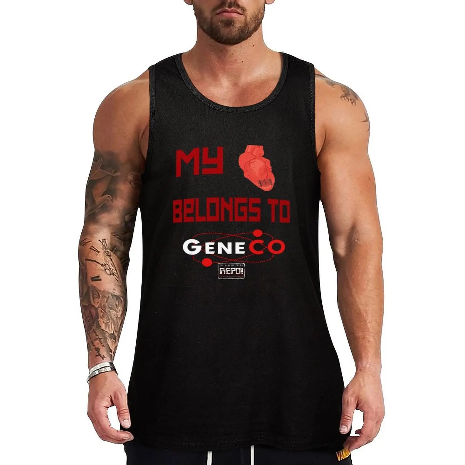 My Heart Belongs To GeneCo Tank Top Simple Basic Tank Top Regular Fit Sleeveless Shirt