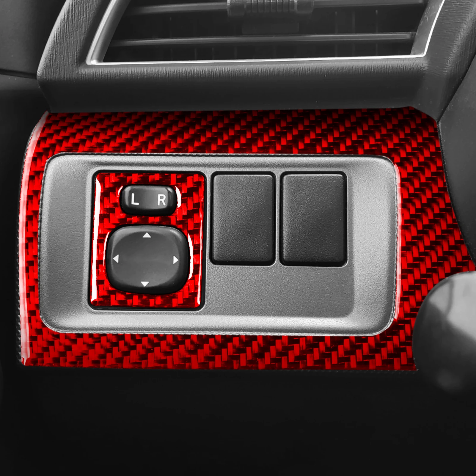 For Toyota Scion TC AGT20 2011-2016 Red Carbon Fiber Headlight Switch Mirror Folding Panel Cover Set Car Accessories Sticker