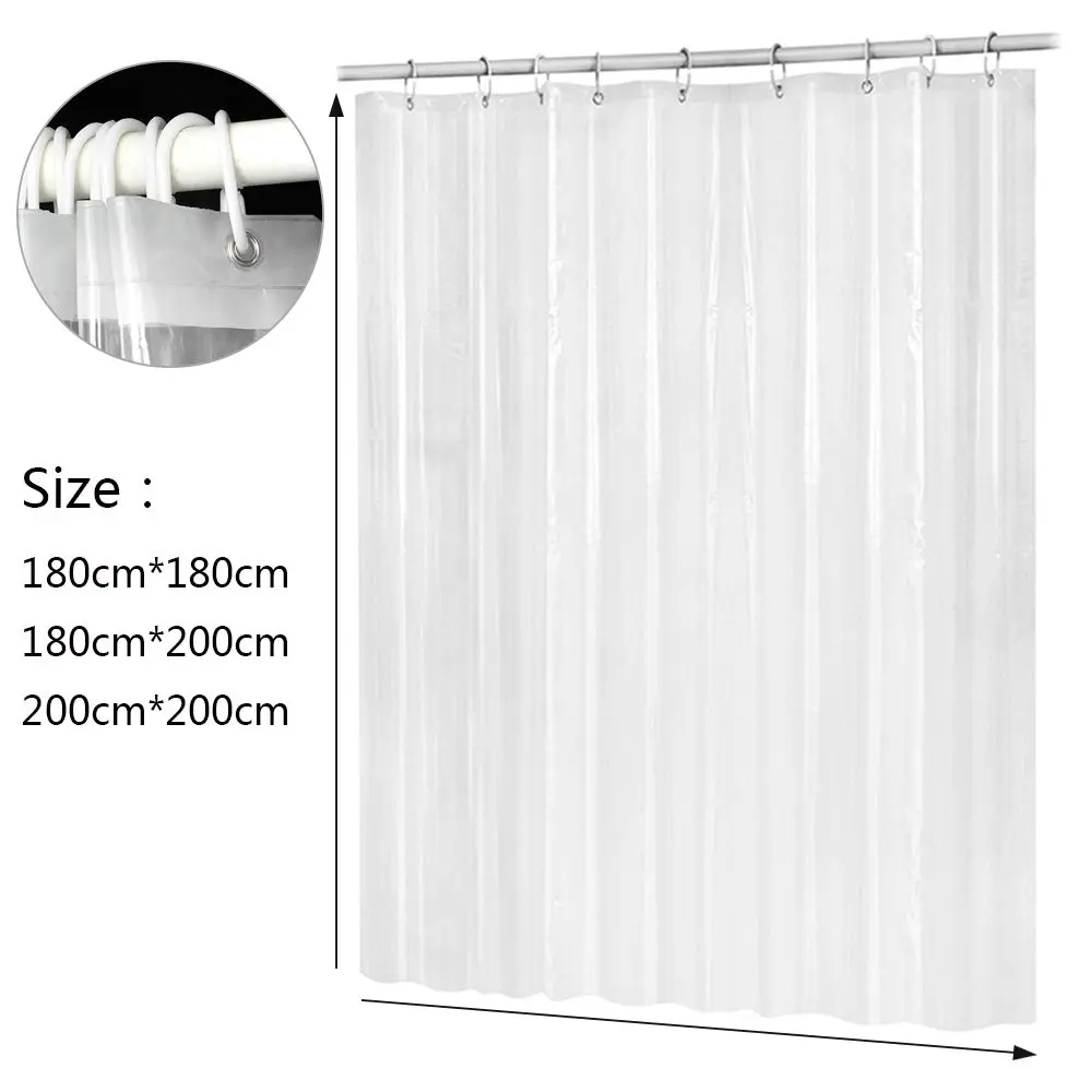 PEVA Plastic Shower Curtain Waterproof Mildewproof Transparent Bath Curtain Bathroom Accessaries