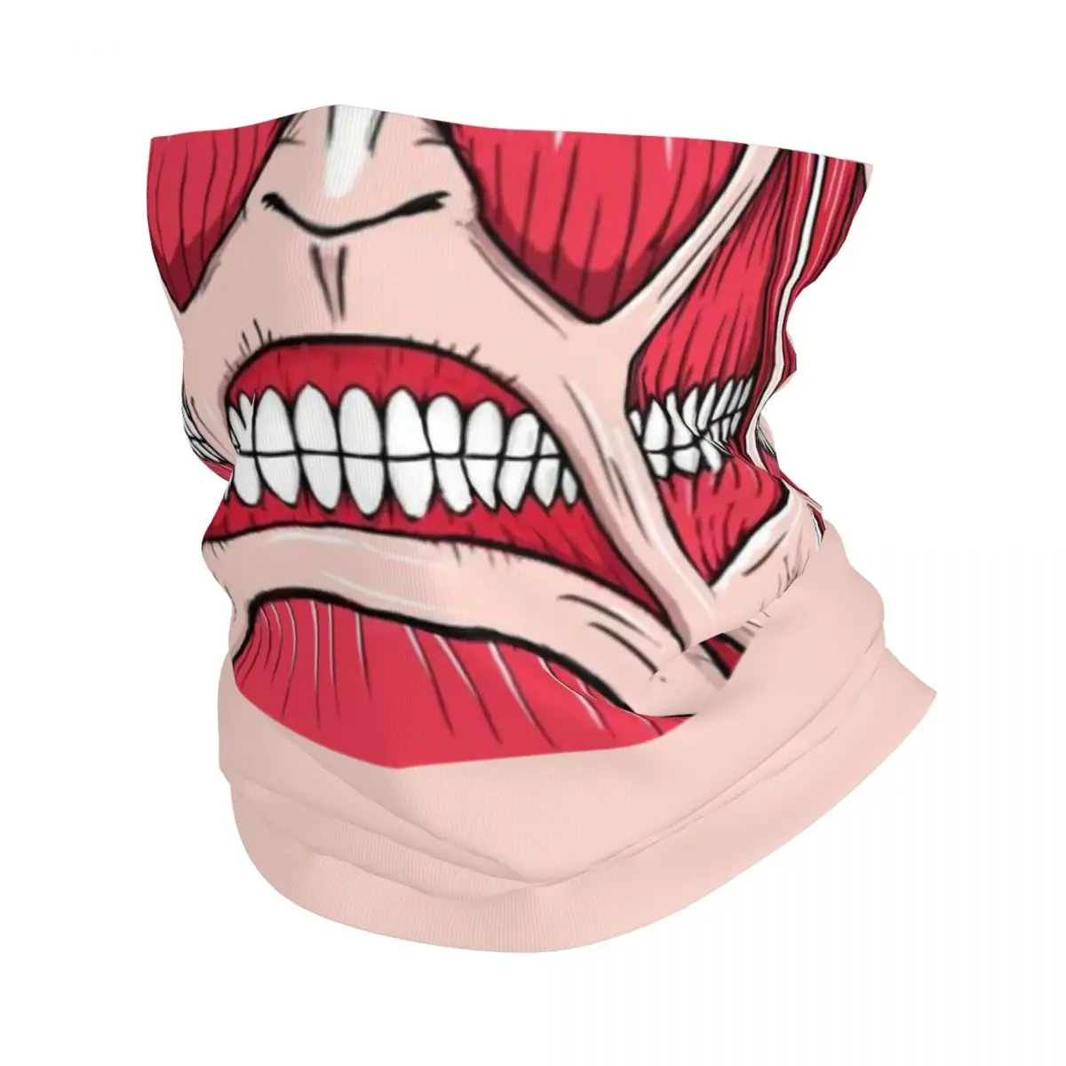 

Женская бандана-смайлик с принтом «атака на Титанов»