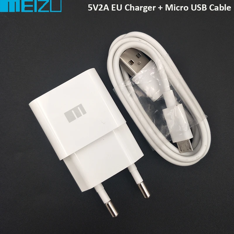 10W Meizu USB Charger 5V2A EU Plug Mibile Phone Adapter 1M Micro Cable For MEIZU M6S M5S M3S M6 M3 M5/M5 Note A5 U10 U20 Note7