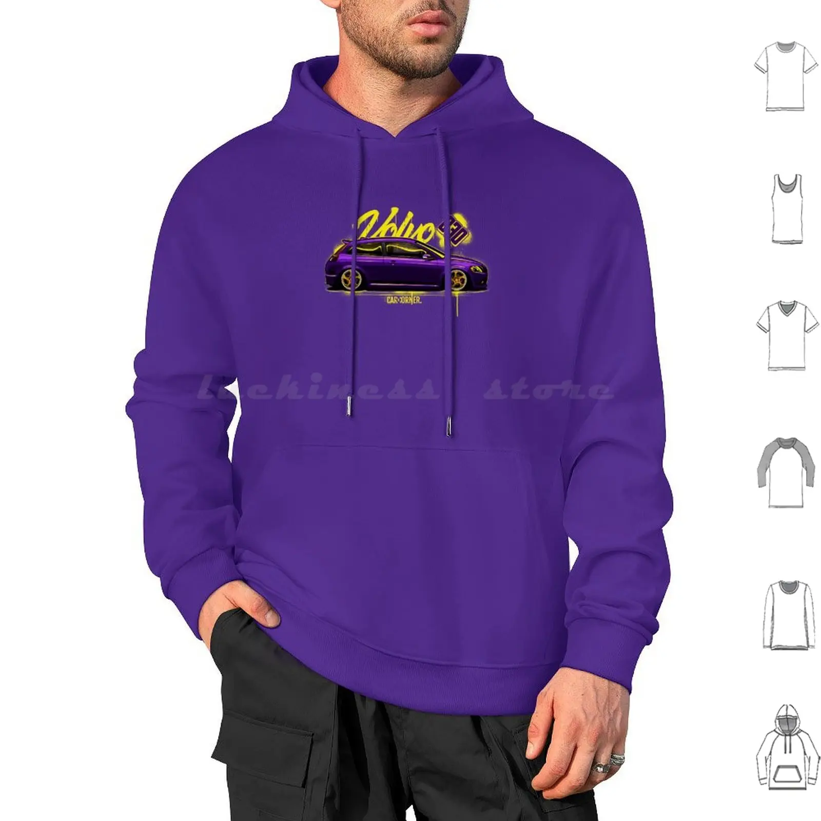 C30-Carcorner Hoodies Long Sleeve Carcorner Car Cars Cargram Graphic Vector Vectorart Street Camber Jdm 4x4 Slammed Low