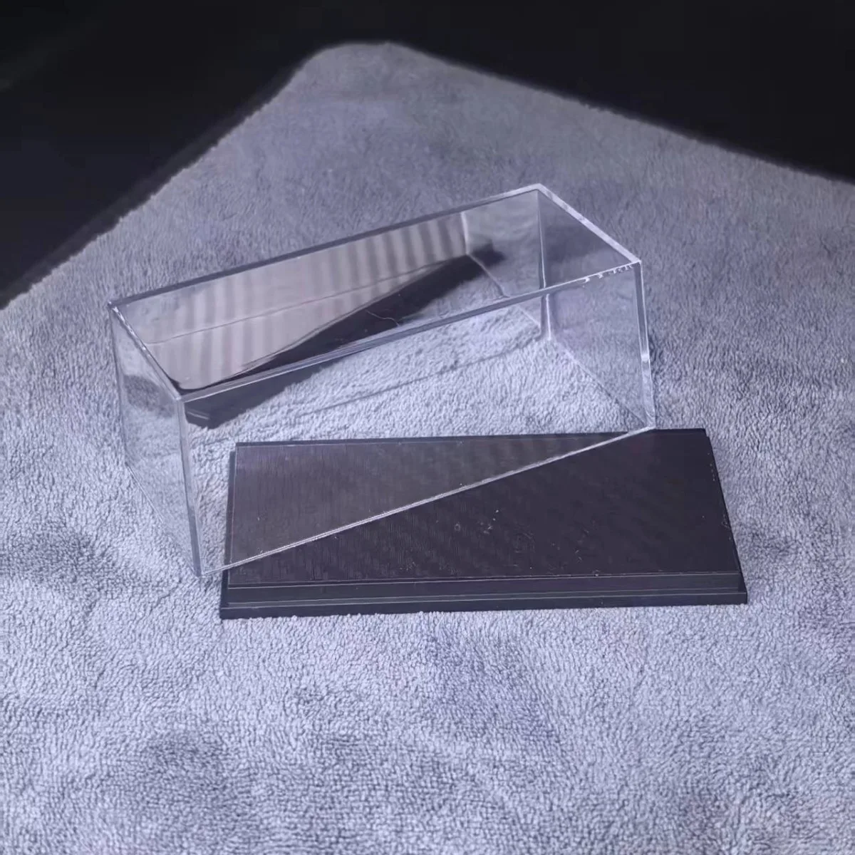 Caja de presentación acrílica de 4,1 "x 1,8", estuche para escala 1:64 1:87, modelo de coche, figura coleccionable, Diorama de construcción de escena DIY en miniatura
